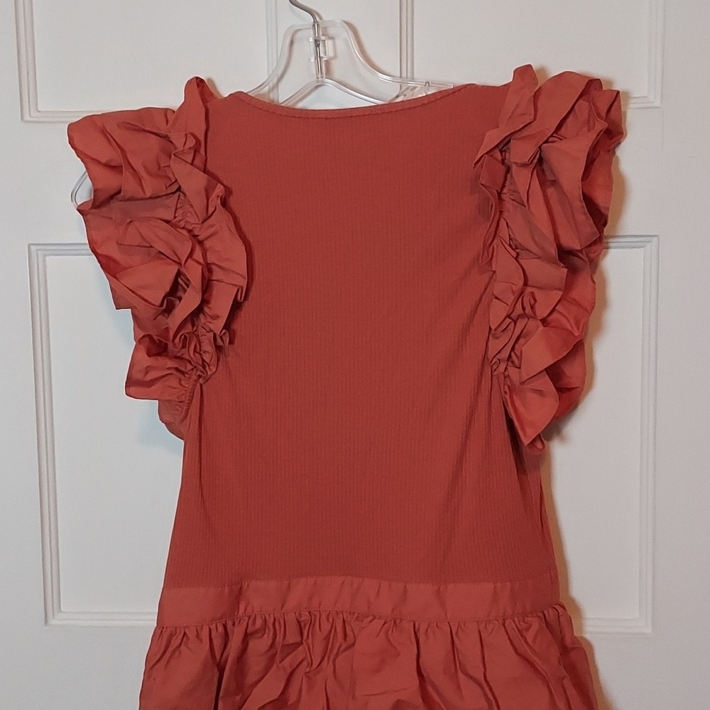 Ulla Johnson Hanna Tiered Ruffle Mini Dress Auburn - Picture 14 of 16